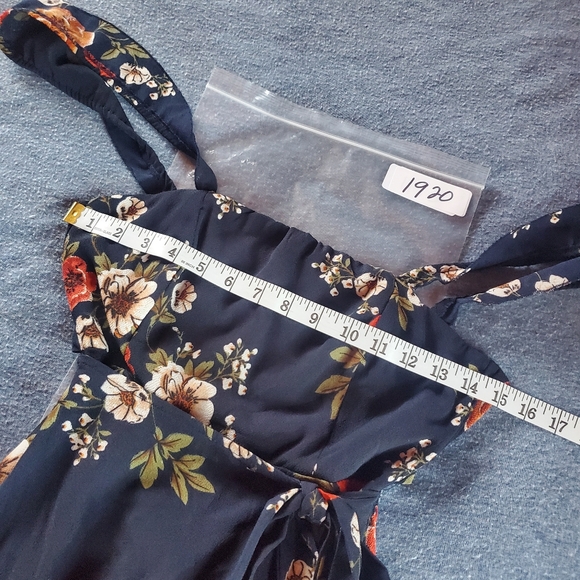 L'Atiste by Amy Floral Sleeveless Maxi Dress Wrap Front Tie Size Small - Picture 14 of 16